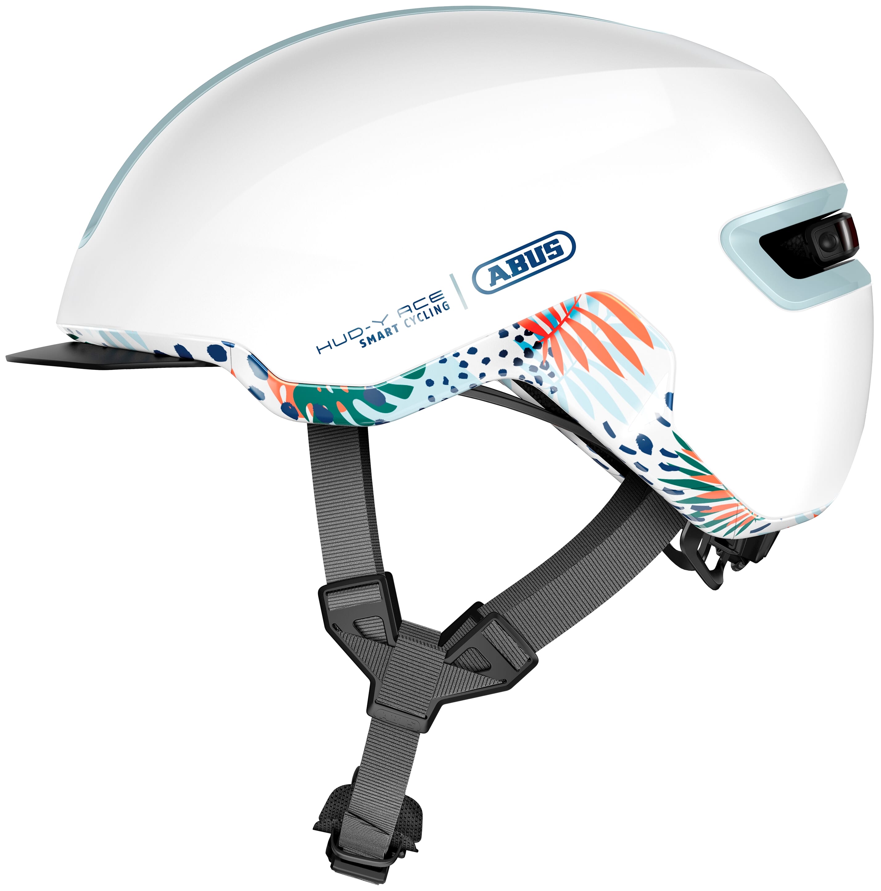 Abus Helm hud-y Blume weiß m 54-58cm