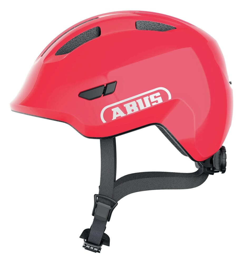 Abus fietshelm smiley 3.0 shiny red s - 45-50 cm - rood - geschikt voor gebruik op kinderfietsen - 220 g