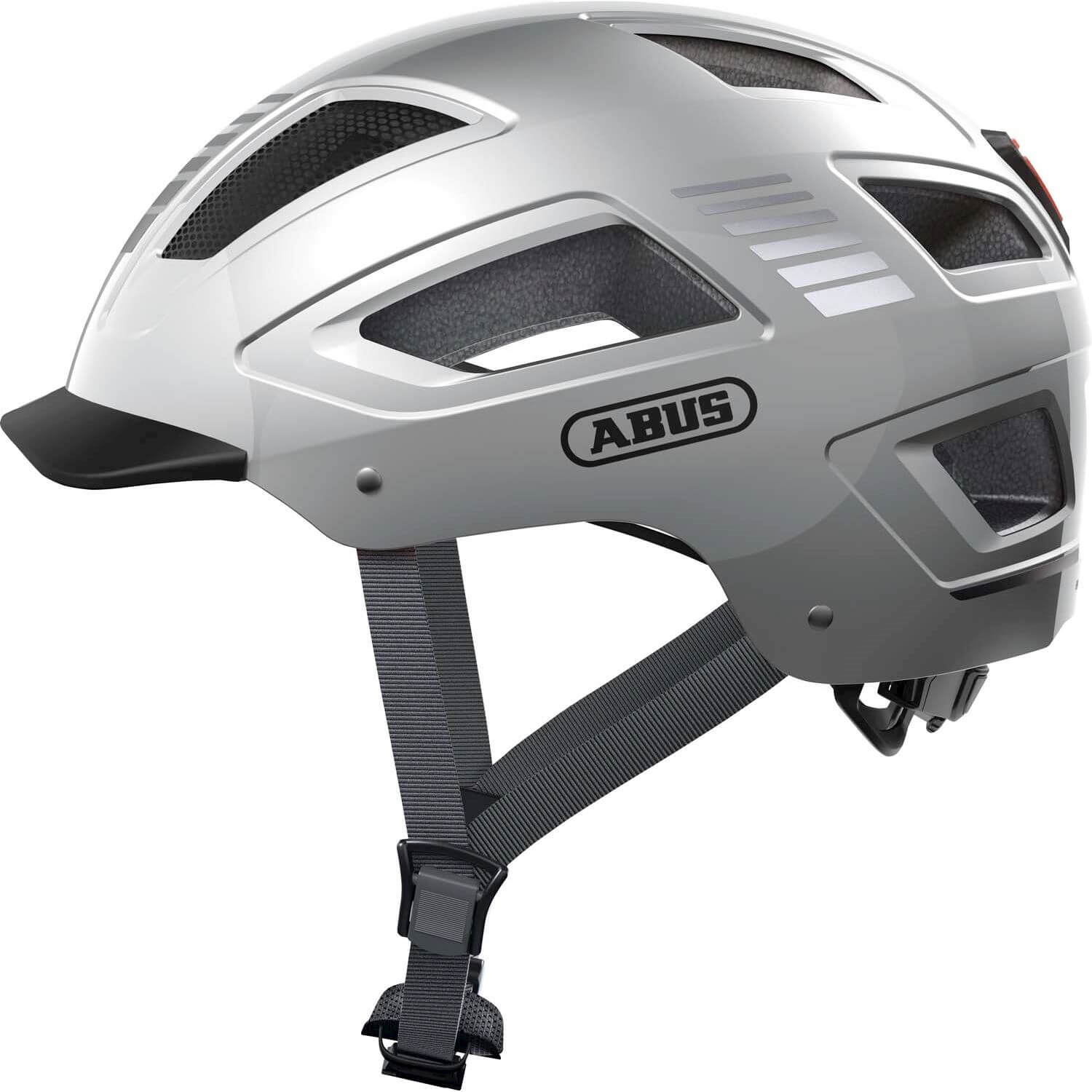 Abus helm Hyban 2.0 signal Zilver M 52-58cm