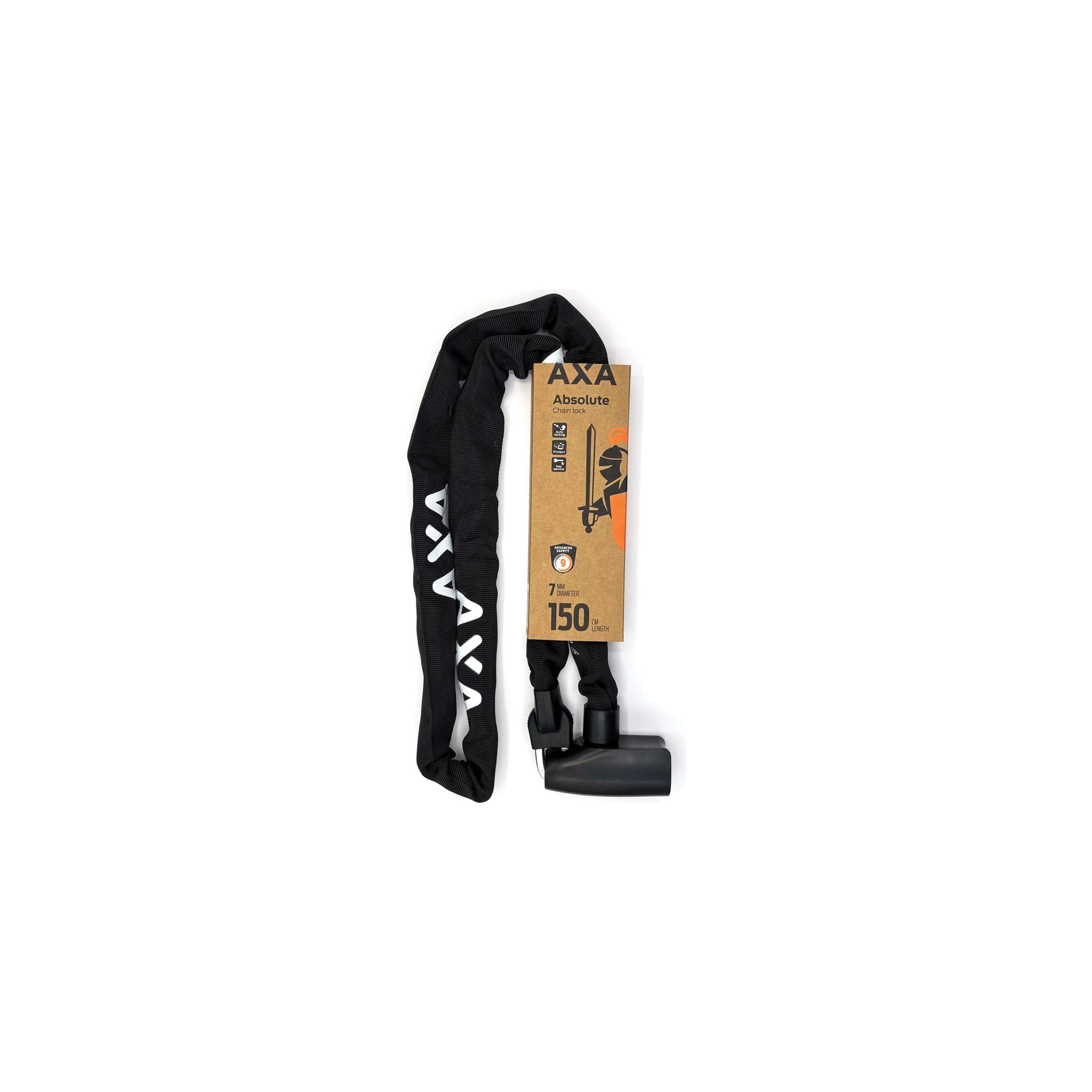AXA Kettenschloss Absolute 7-150 150cm 7mm schwarz