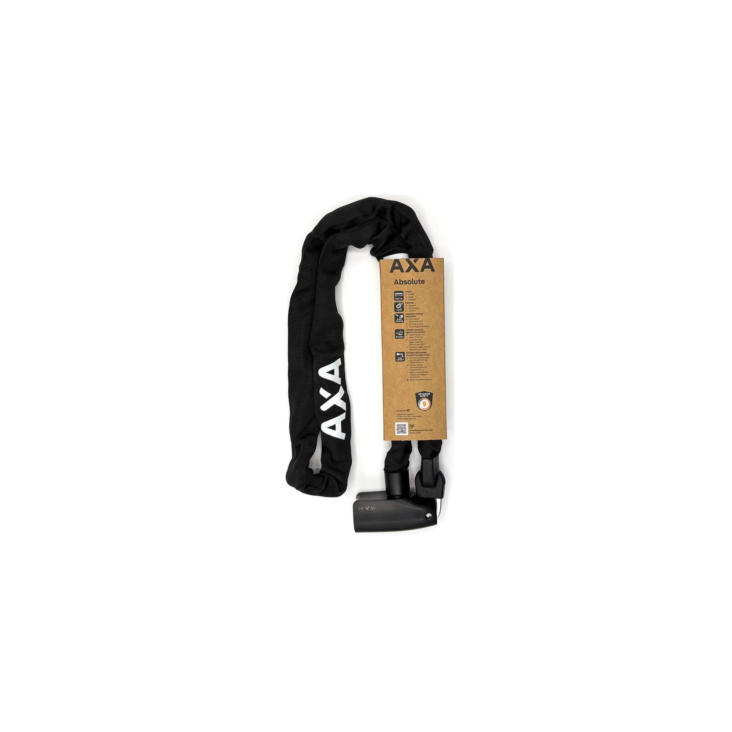 AXA Kettenschloss Absolute 7-150 150cm 7mm schwarz