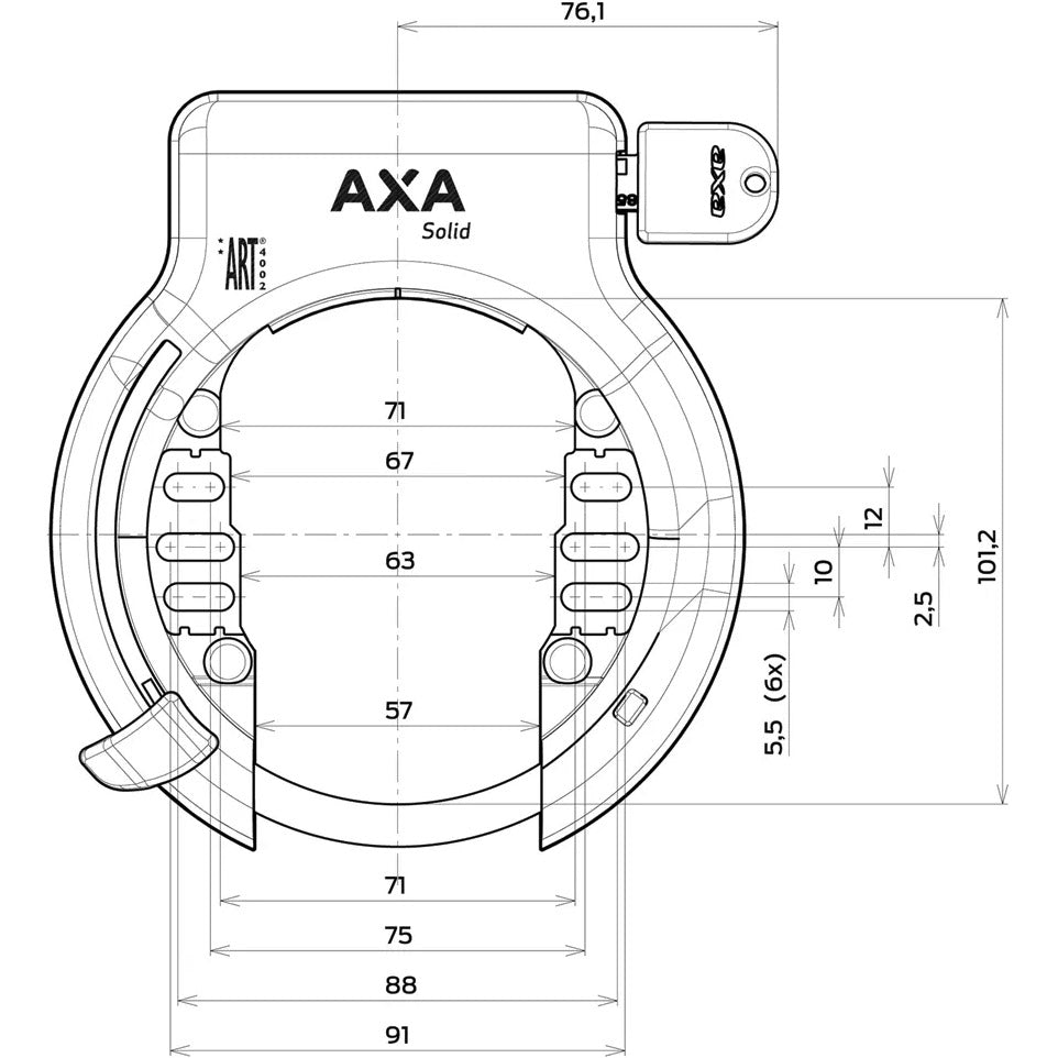 Axa Ring Lock Spritzschutz, massiv schwarz, 71 mm, Sicherheitsindex 10, Art. 2** auf Karte