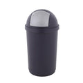 Afvalbak met pushdeksel blauw zilver (45 liter)