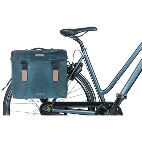 Basil dubbele fietstas elegance mik 40-49 liter - estate blauw