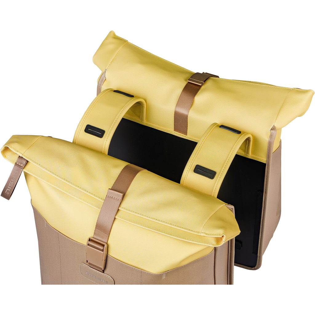Basil Vive Doppel-Packtasche 28–35 l, 14 x 30 x 38 cm, sandgelb