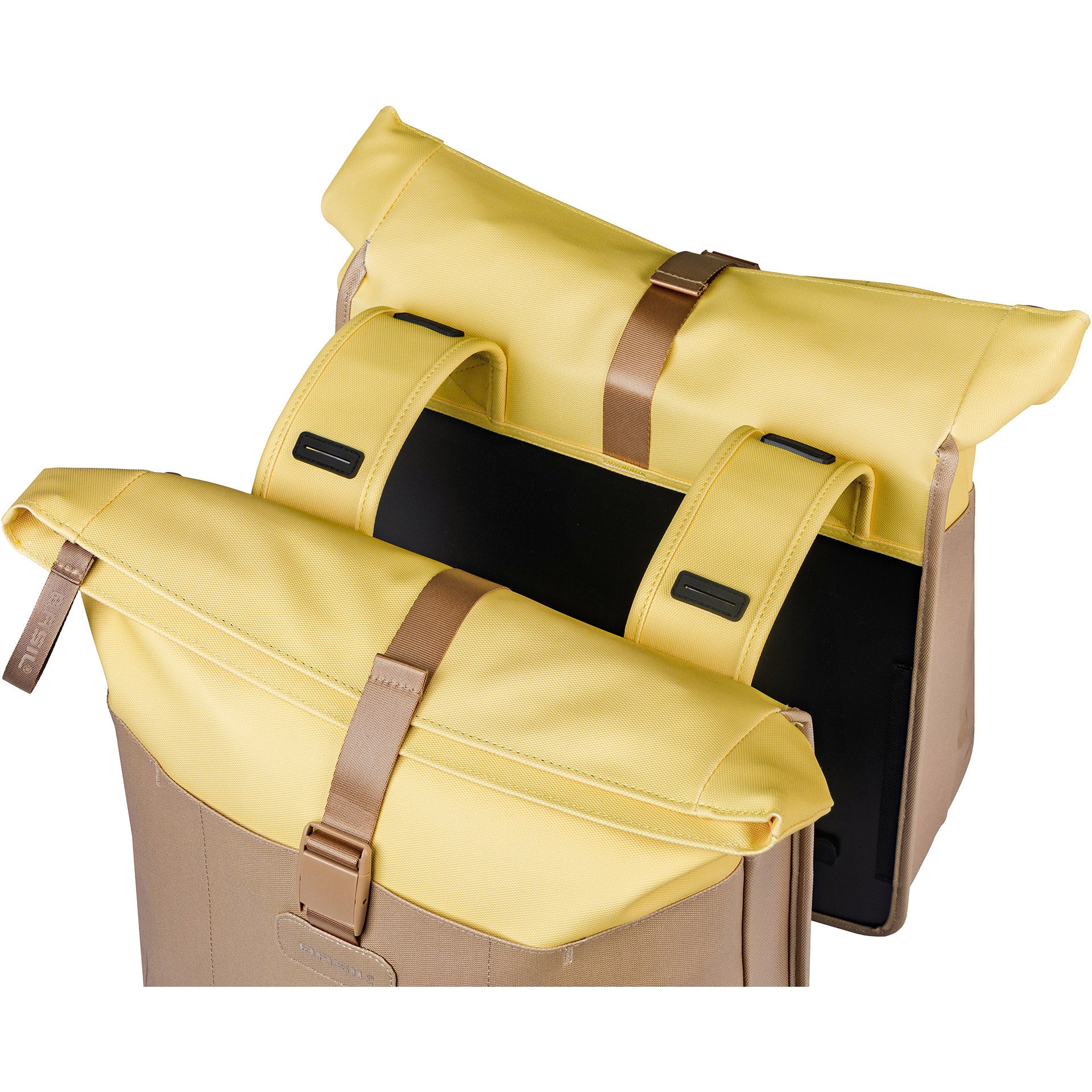 Basil Vive Doppel-Packtasche 28–35 l, 14 x 30 x 38 cm, sandgelb