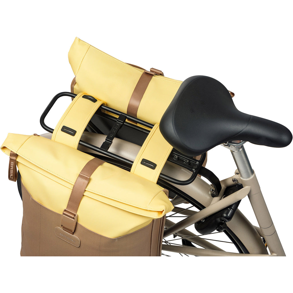 Basil Vive Doppel-Packtasche 28–35 l, 14 x 30 x 38 cm, sandgelb