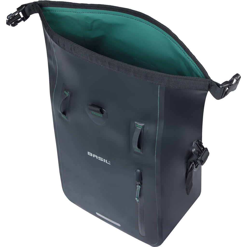 Basil enkele fietstas rivo m tarpaulin mik 12-15l 14 x 25 x 38 cm - zwart