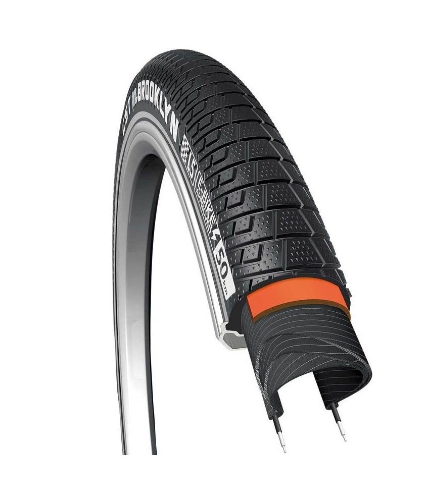 Buitenband: CST Brooklyn Kleur: Zwart (2mm anti-lek) Maat: 24x2.15, ETRTO 55-507