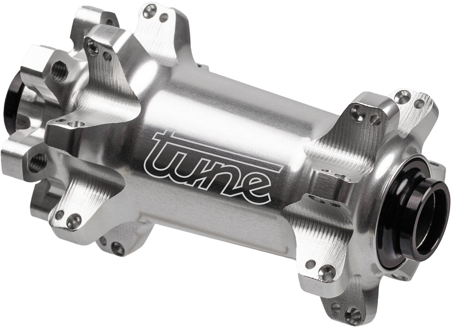Tune nano boost 6b 6-bolt mtb 28h front hub silver with standard bearing