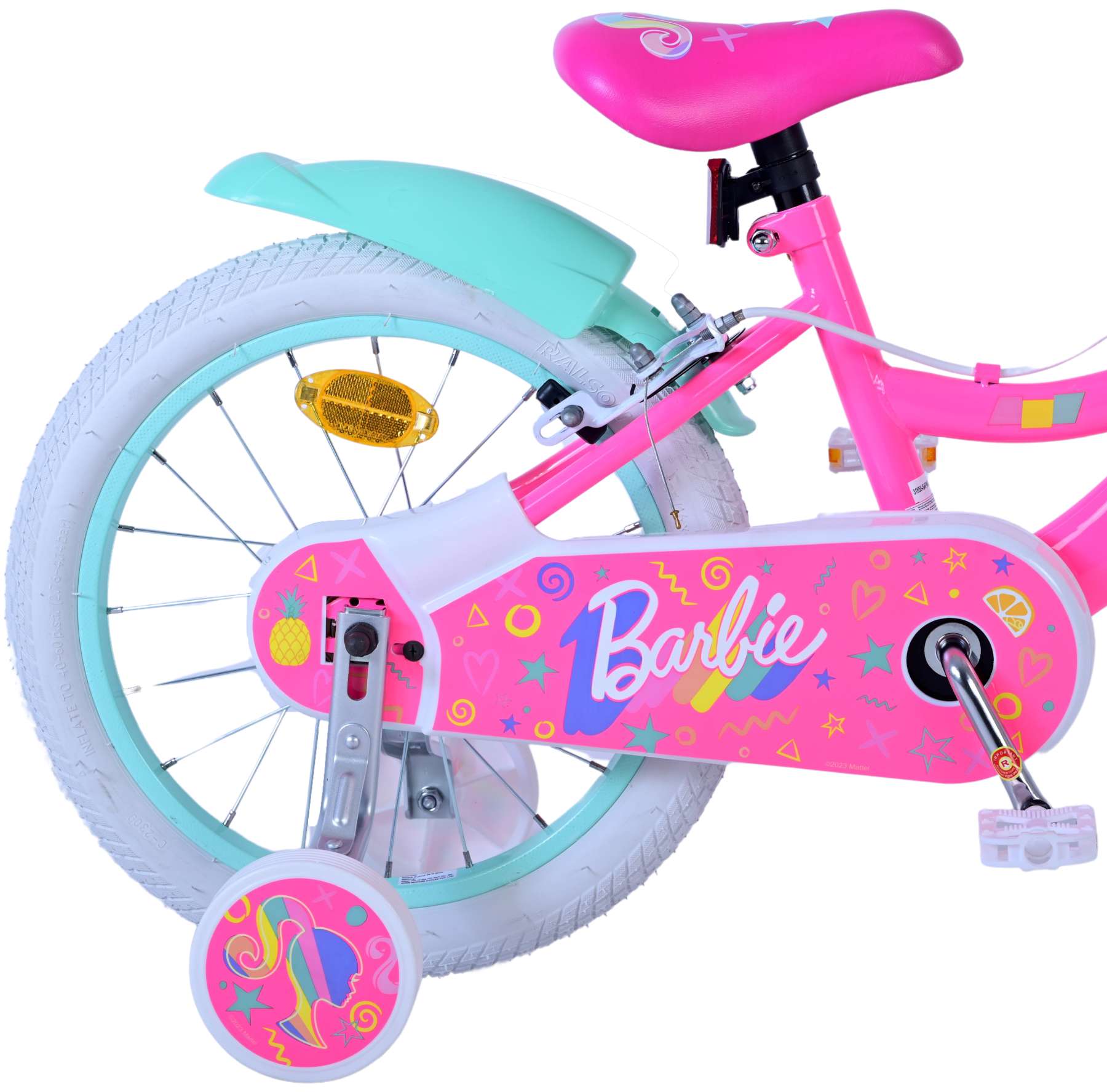 Barbie Kinderfahrrad - Mädchen - 16 Zoll - Rosa - Zwei Handbremsen
