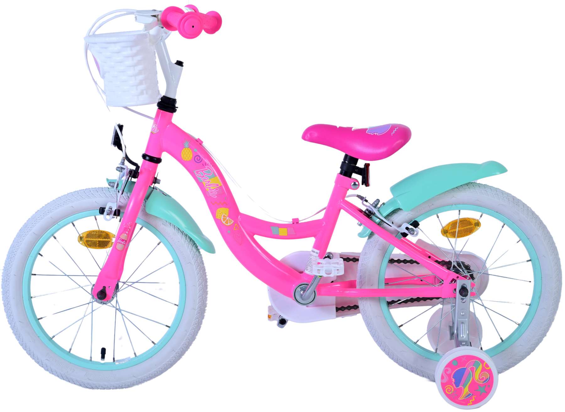 Barbie Kinderfahrrad - Mädchen - 16 Zoll - Rosa - Zwei Handbremsen