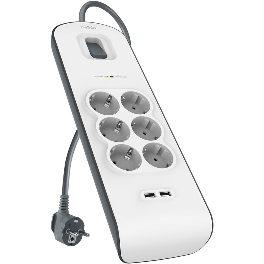Belkin Power mit 6 Steckdosen und 2 USB-P