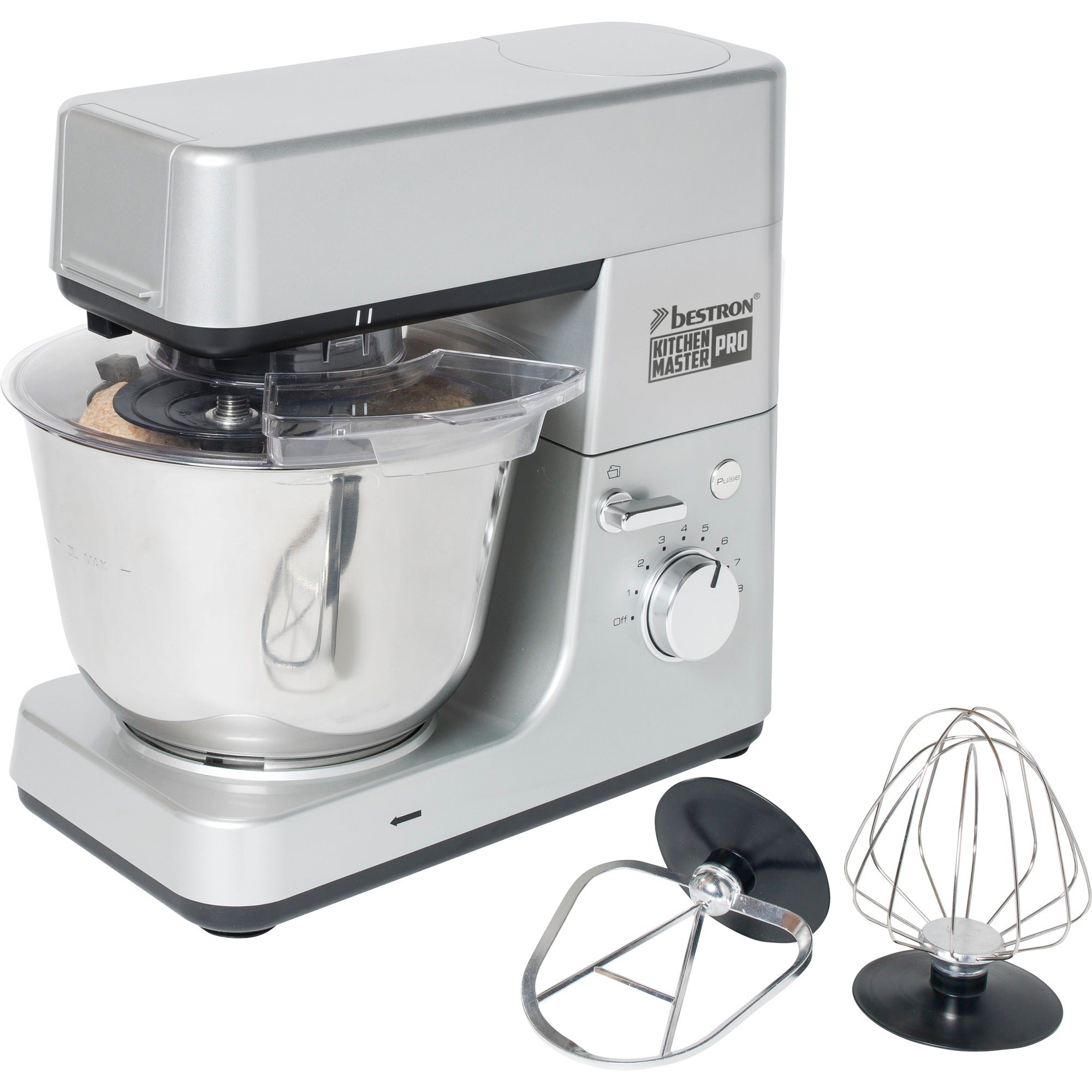 Bestron akm1600s 4-in-1 keukenmachine kitchen master pro (zilver)