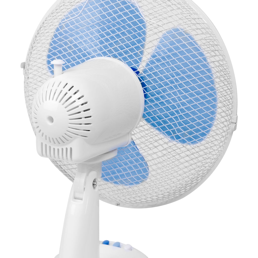 Tischlüfter 35 cm, 3 Positionen, 75 ° Drehung, 40 W, Weiß