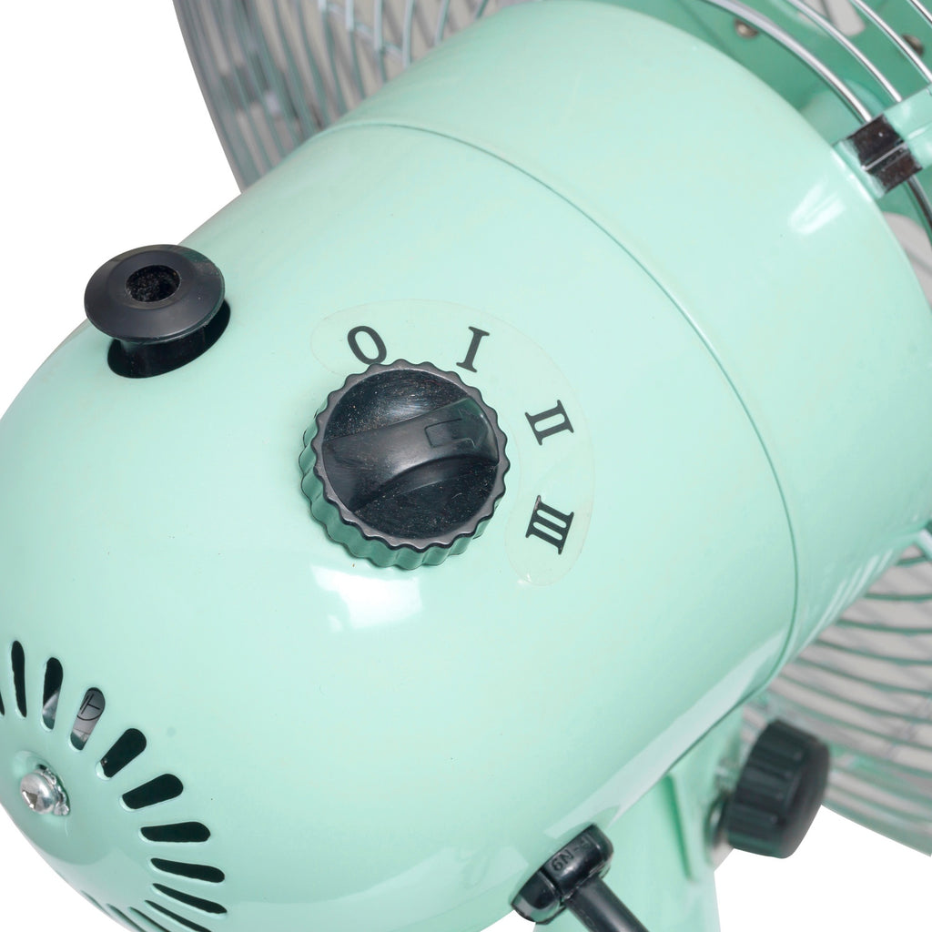 Tischventilator Retro 35 cm 3 Positionen 75 ° 35W Grün
