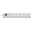 Brennenstuhl bremounta-stekkerstrip 5-voudig met 2 usb-laadbussen (connector usb met schakelaar en 3 m kabel) - 1150660325