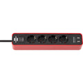 Brennenstuhl ecolor stekkerdoos 4-voudig met 2 usb-laadbussen (stekkerdoos usb met schakelaar en 1,5 m kabel) - 1153240076