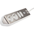 Brennenstuhl estilo hoekstekkerdoos 4-voudig stekkerdoos (wit roestvrij staal, 2x usb)