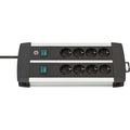 Brennenstuhl premium-alu-line techniek stekkerdoos 8-voudig duo zwart 3m h05vv-f 3g1,5 4-voudige schakelbare stop - 1391000908