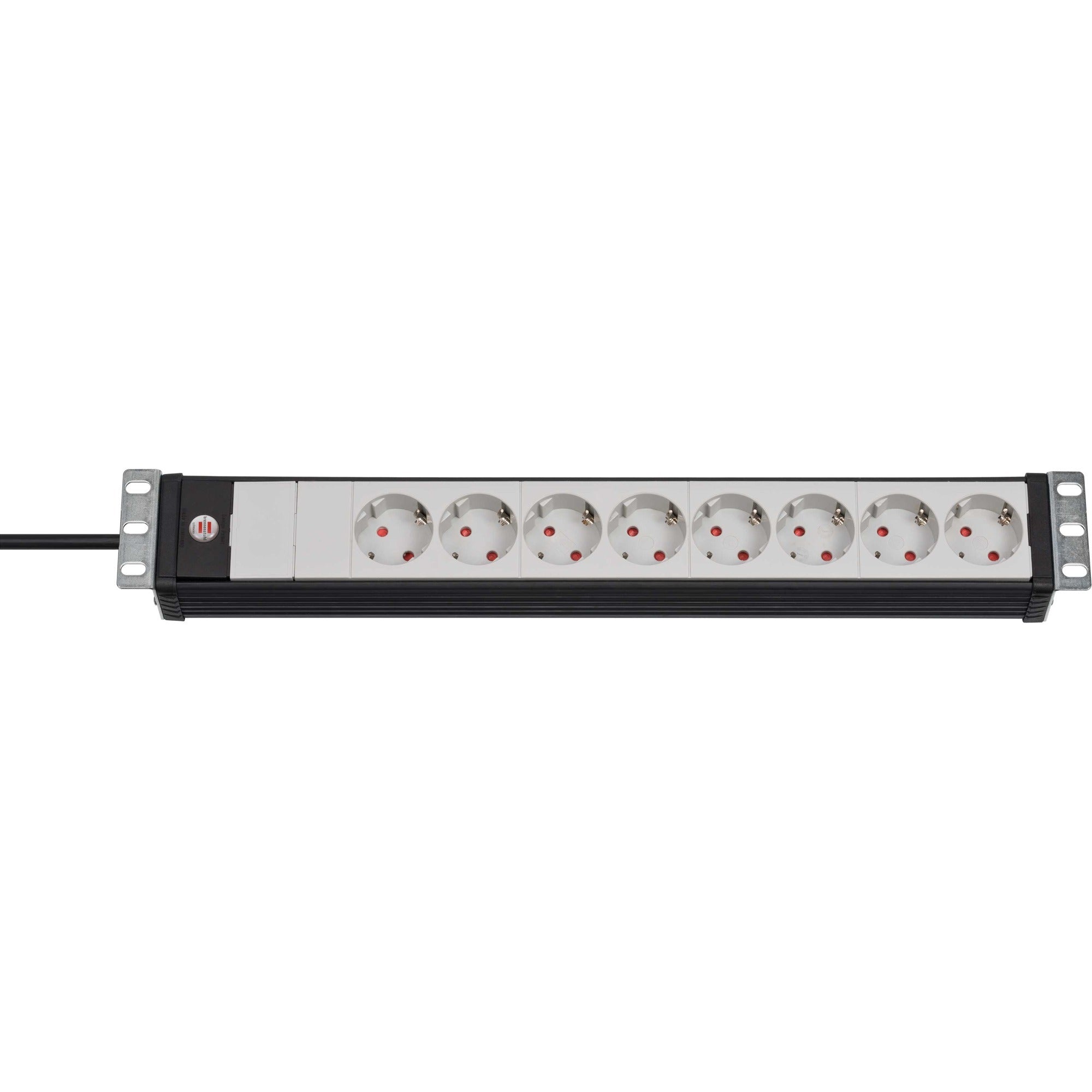 Brennenstuhl premium-line 19-inch stekkerdoos 8-voudig stekkerdoos (zwart lichtgrijs, 3 meter)