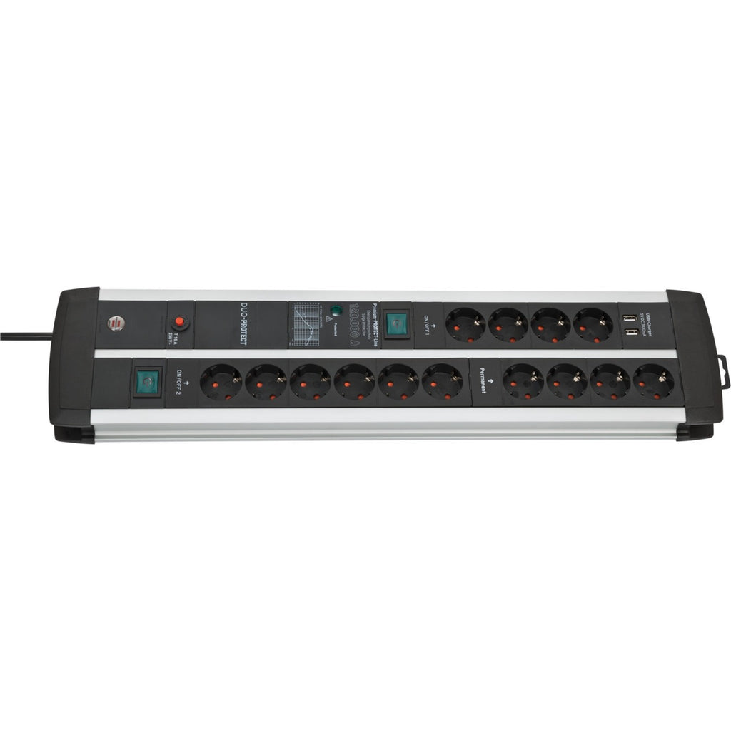 Brennenstuhl premium protect-line stekkerdoos | 14-voudig | 2x schakelaar - 1392000232