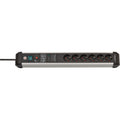 Brennenstuhl premium-protect-line 6-voudig stekkerdoos (zwart aluminium, 3 meter)