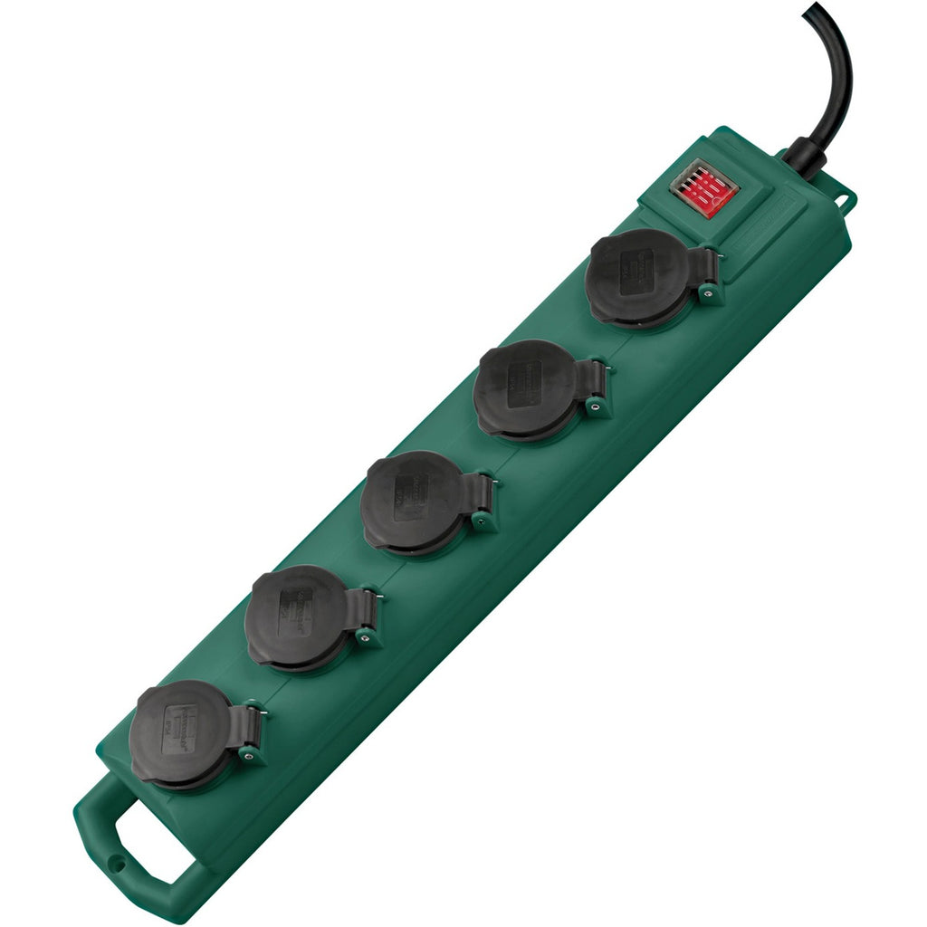 Brennenstuhl super-solid sl 554 tuin-contactverdeler stekkerdoos (donkergroen, 5 meter)