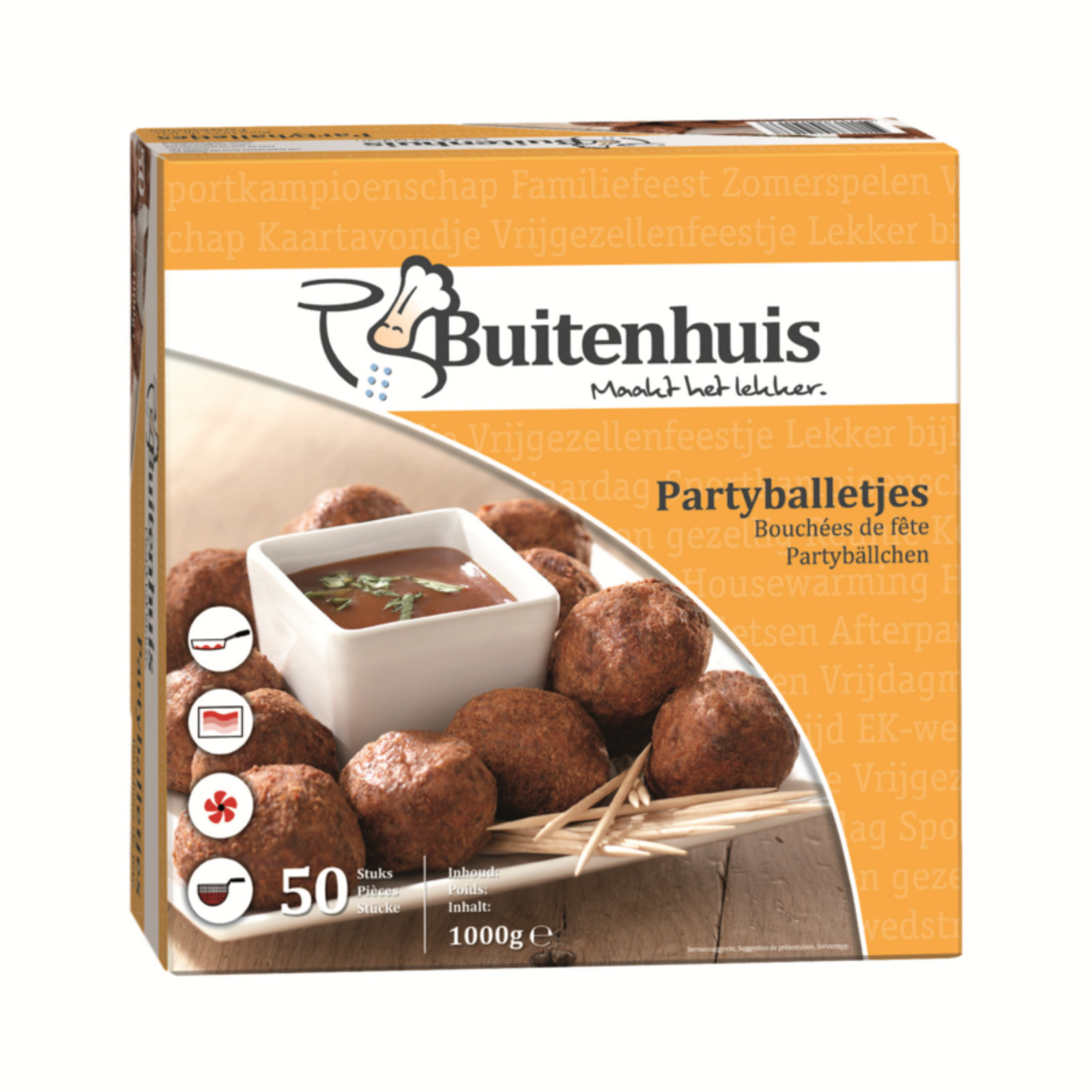 Buitenhuis pittige gehaktballetjes (50x 20 gr)