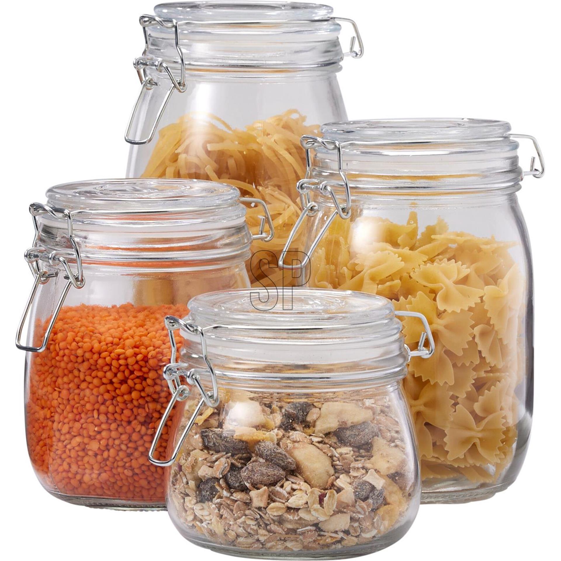 Excellent houseware voorraadpot glas set 4sts