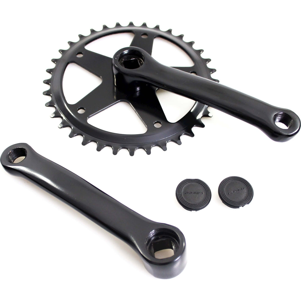 Crankstel fausto 36t | 127mm | staal | zwart