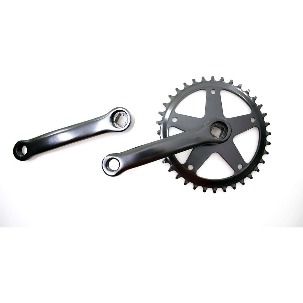 Crankstel fausto 36t | 127mm | staal | zwart