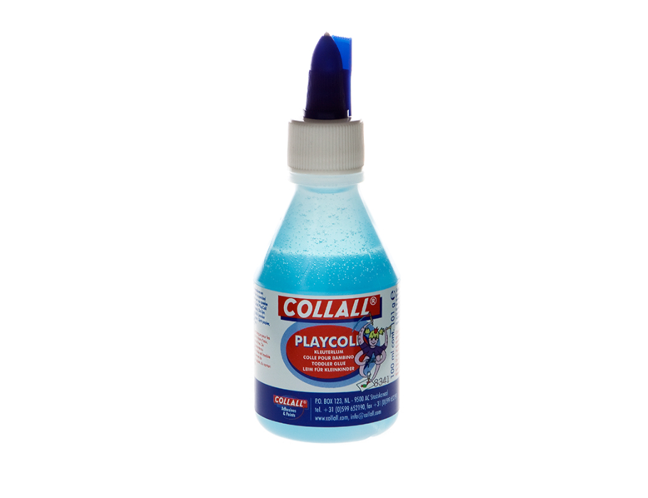 Collall playcoll - blauwe kinderlijm op waterbasis - 100ml