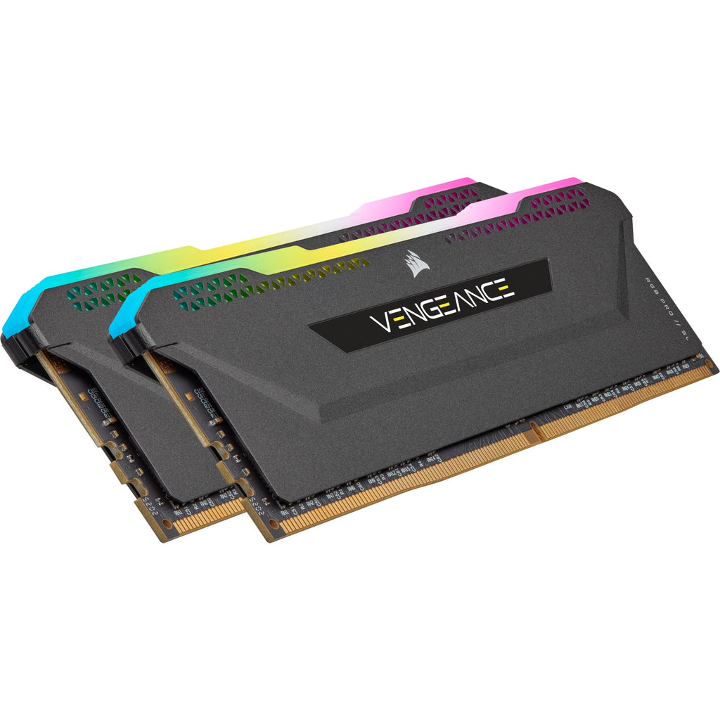 Corsair 16 gb ddr4-3200 (2x 8 gb) kit werkgeheugen (zwart, cmh16gx4m2e3200c16, vengeance rgb pro sl, xmp 2.0)