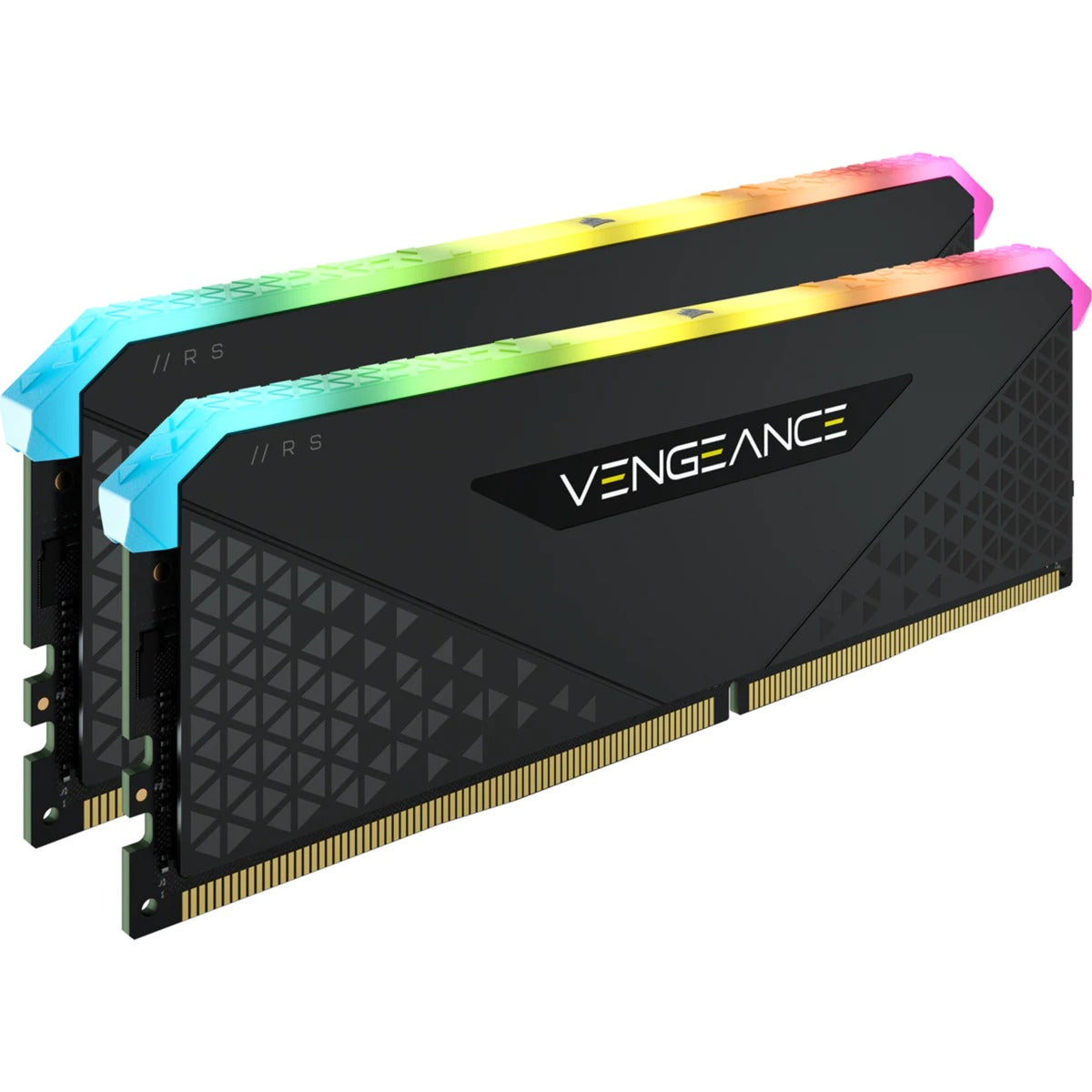 Corsair 16 gb ddr4-3200 kit werkgeheugen (zwart, cmg16gx4m2e3200c16, vengeance rgb rs, xmp 2.0)