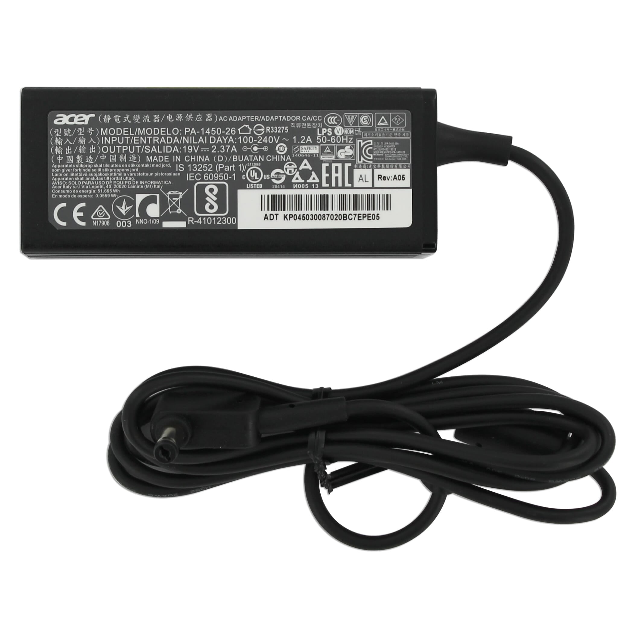 Acer Laptop-Netzteil 45W Schwarz