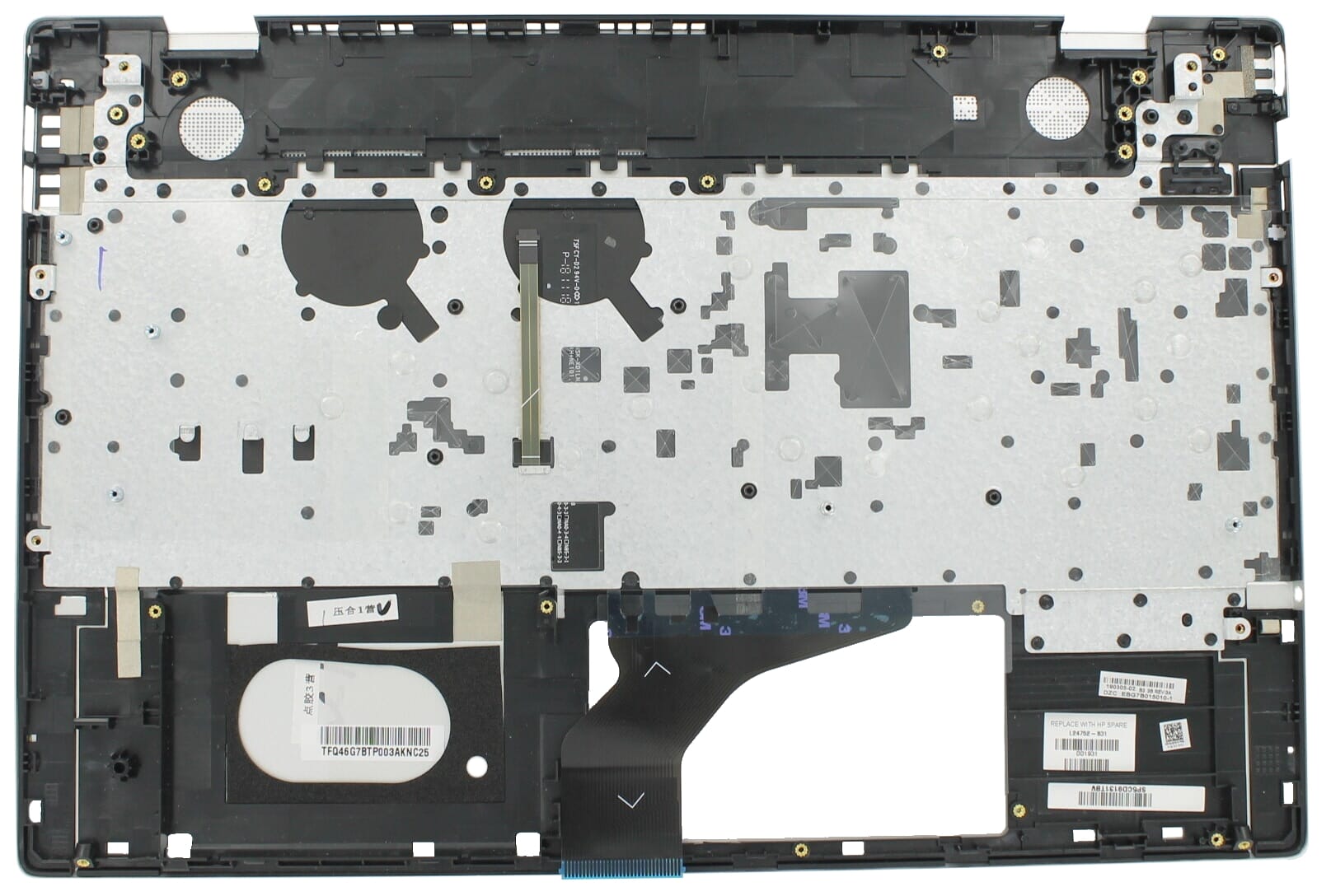 Ty hp laptop toetsenbord qwer us + top cover, bl- zilver