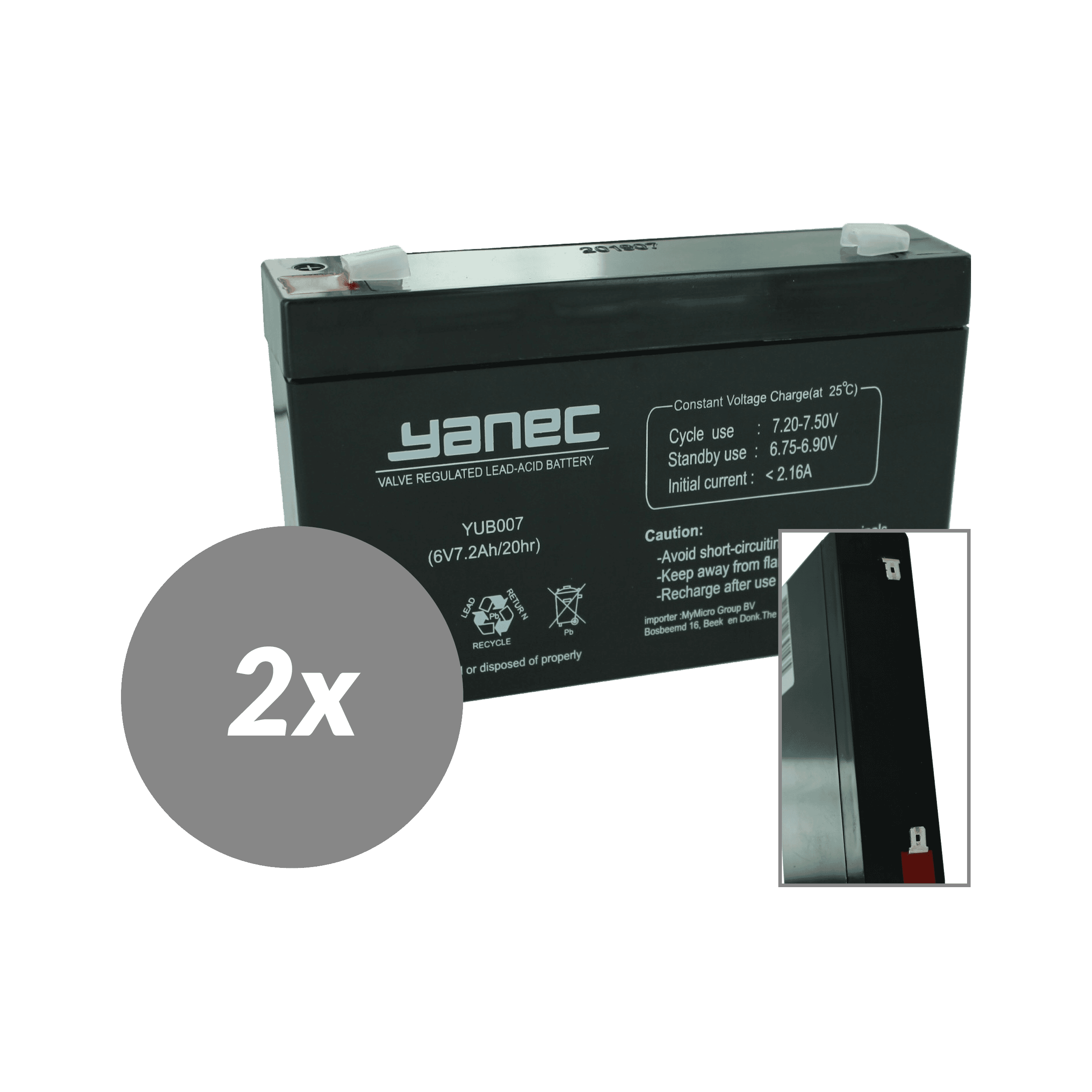 Yanec ups batterij vervangingsset rbc18 (excl. kabels)