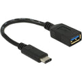 Delock superspeed usb-c 3.1, gen 1 male > usb-a female adapter (zwart, 0,15 meter)