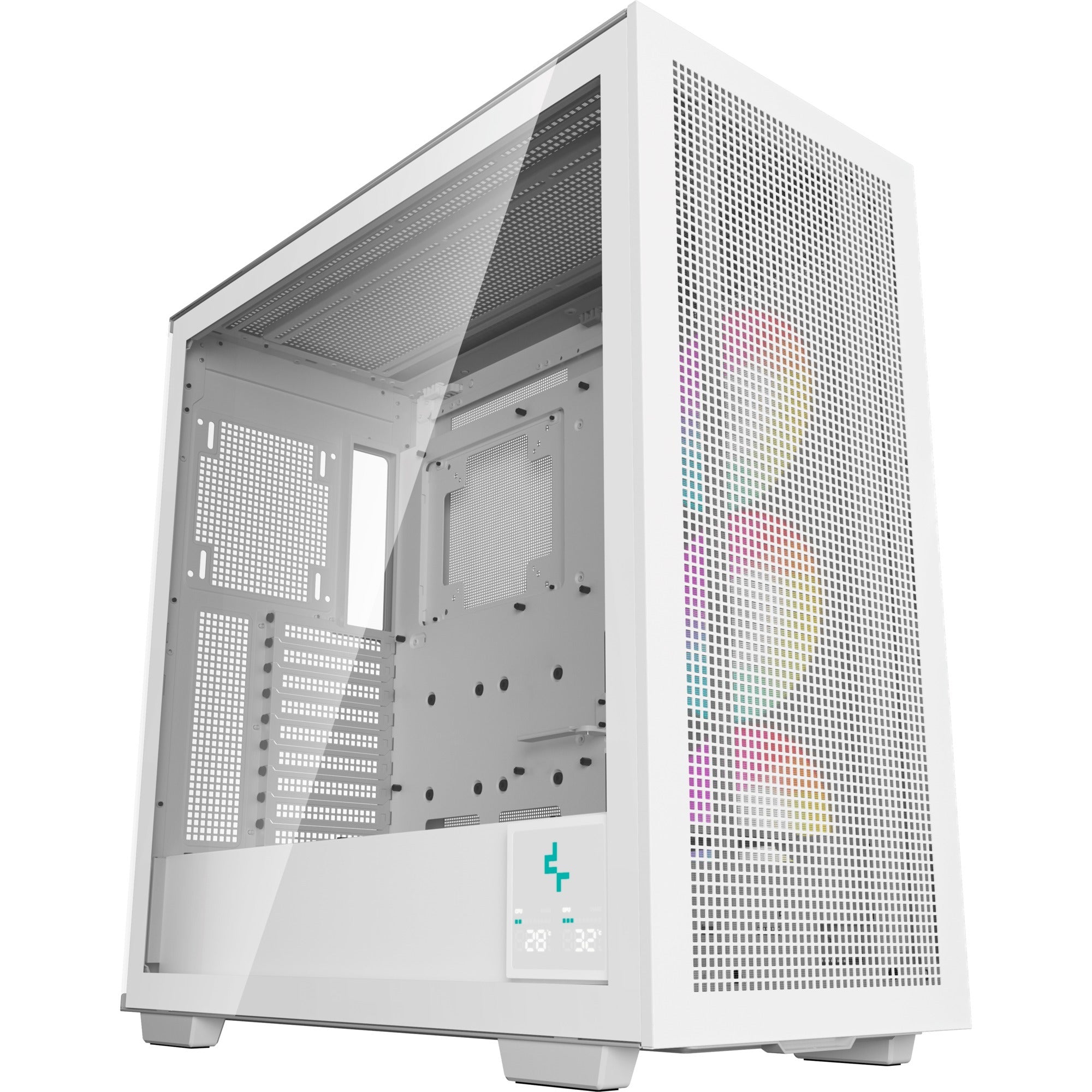 Deepcool morpheus midi tower behuizing (wit | 4x usb-a | 1x usb-c | rgb | tempered glass)