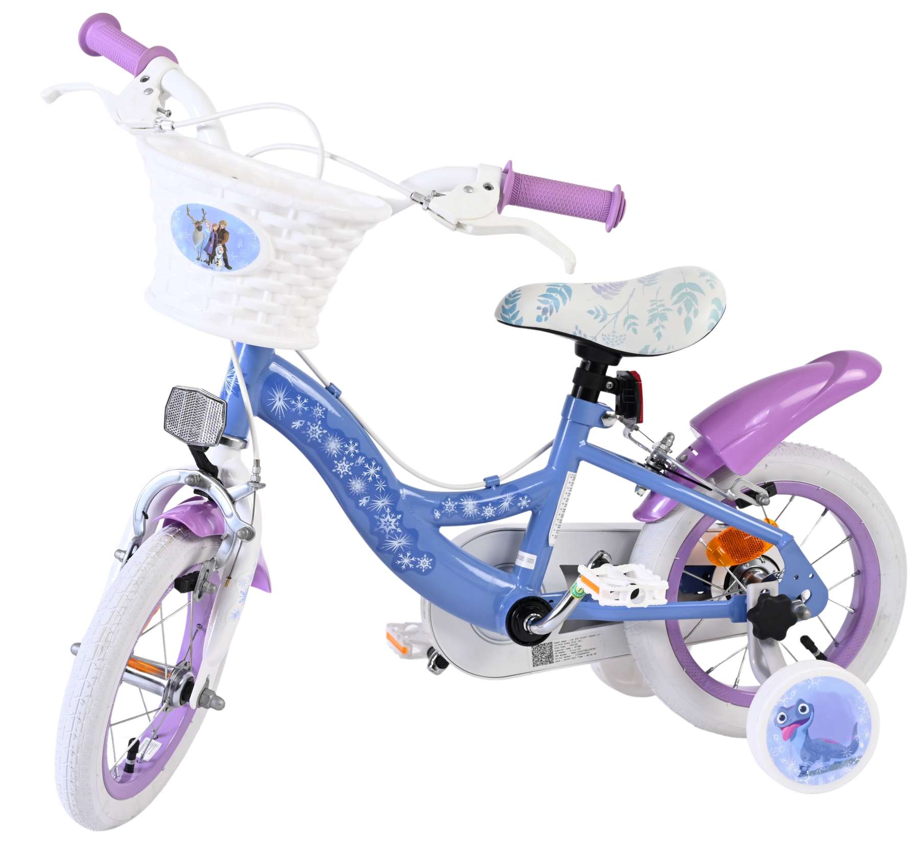 Disney die eiskönigin disney frozen 2 kinderfiets - meisjes - 12 inch - blauw paars - twee handremmen
