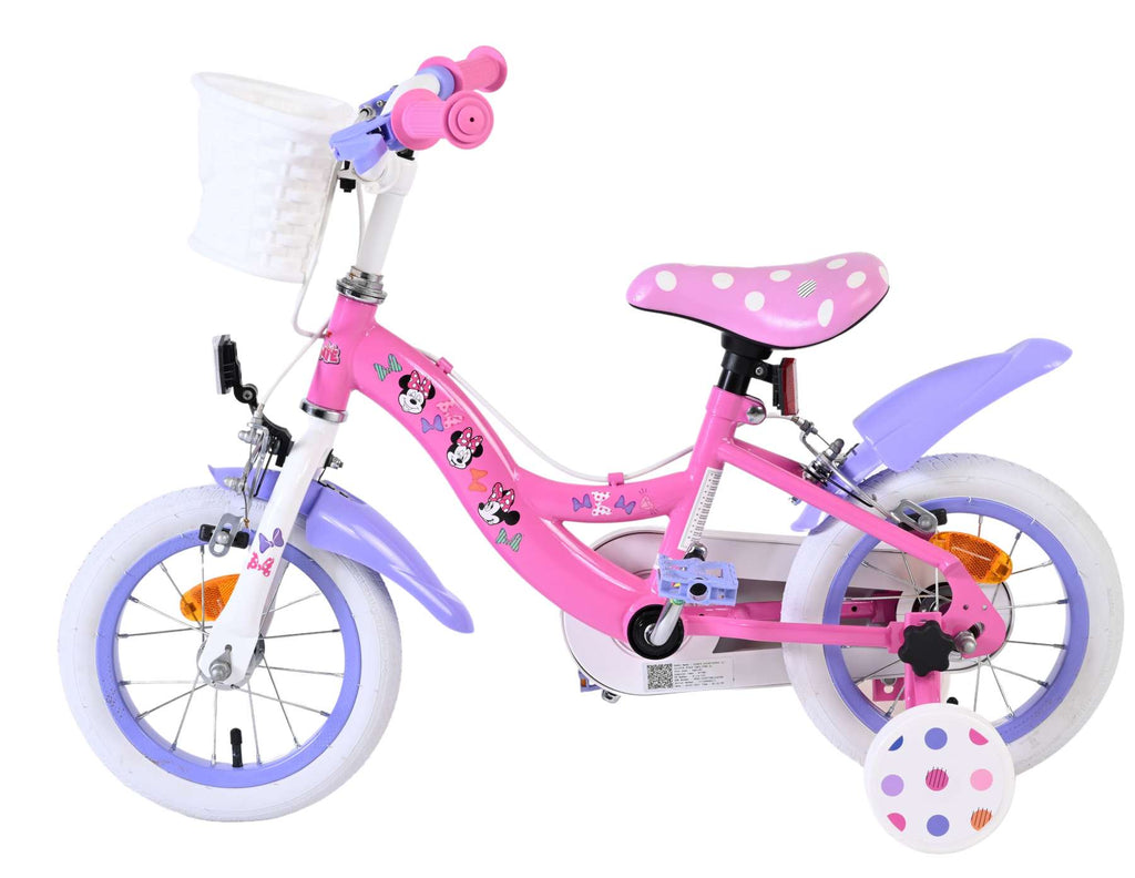 Disney Minnie ist die Beste aller Zeiten! Kinderfahrrad – Mädchen – 12 Zoll – Rosa – mit zwei Handbremsen