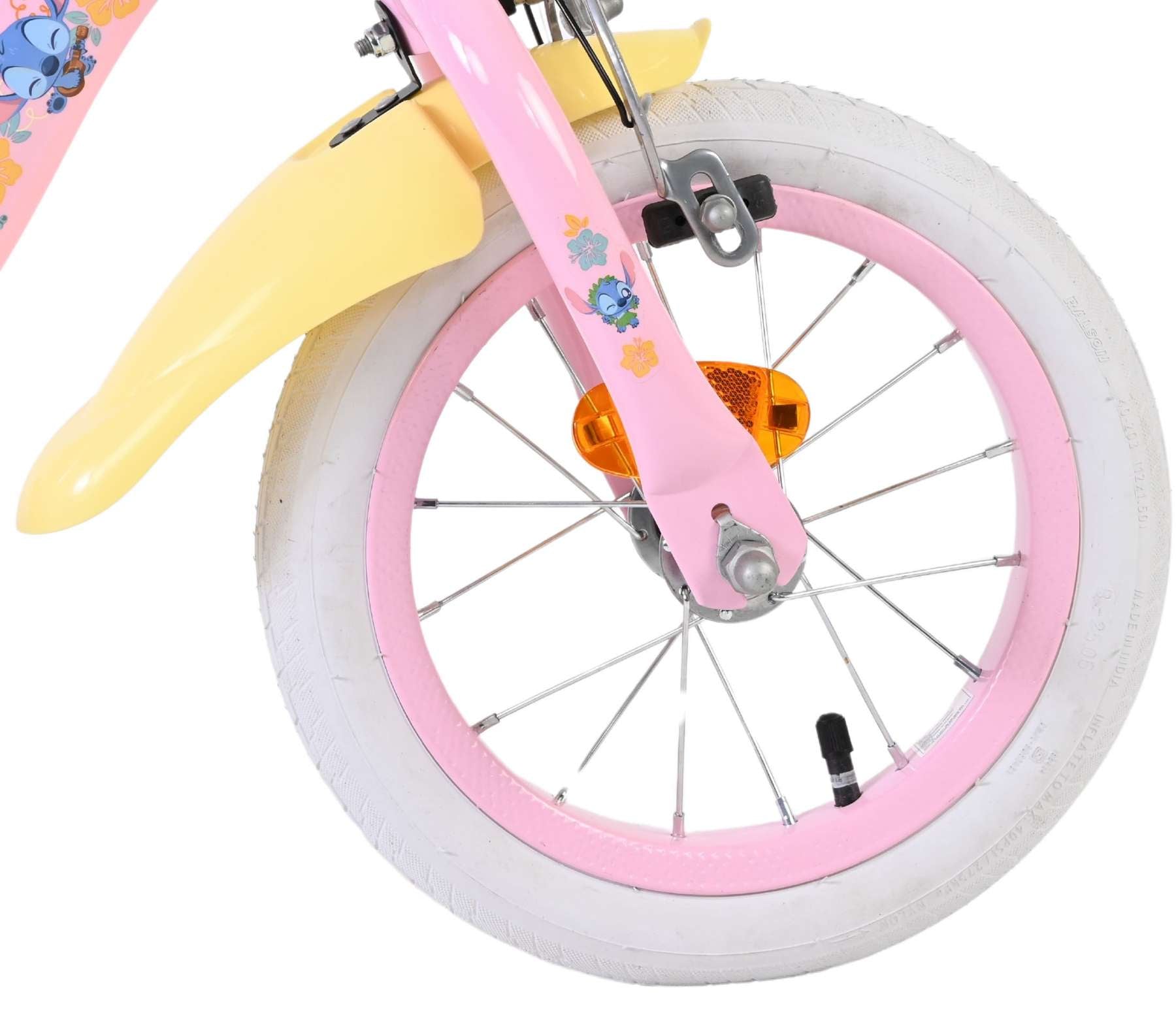 Stich disney stitch kinderfiets - meisjes - 12 inch - twee handremmen - roze