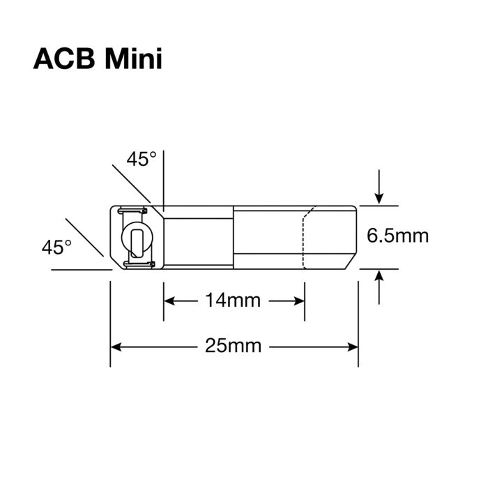 Enduro Unterer Kugelkopf ACB Mini Bo 14,2x25x6,5 (45x45°)