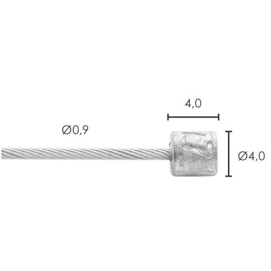 Elvedes Innenkabel ø0,9 mm 2500 mm nø4x4 Edelstahl (50 Stück)