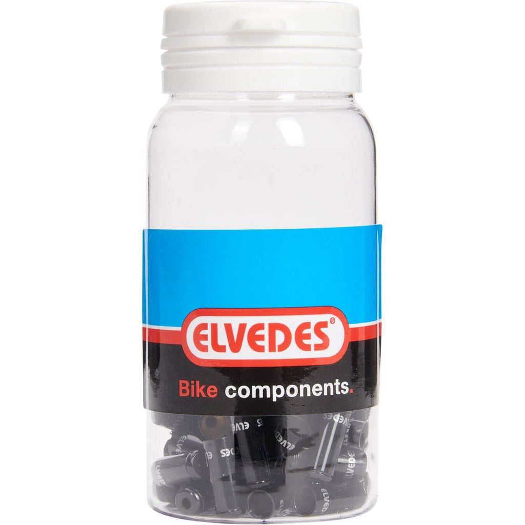 Elvedes Kabelhülse 5 mm abgedichtetes Aluminium schwarz (50 Stück)