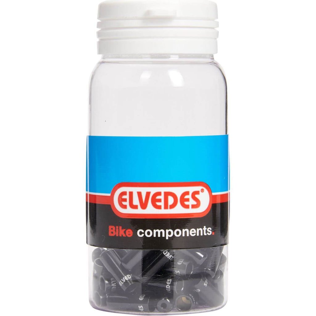 Elvedes Kabelhülse 4,2 mm Dichtung Aluminium schwarz (50 Stück)