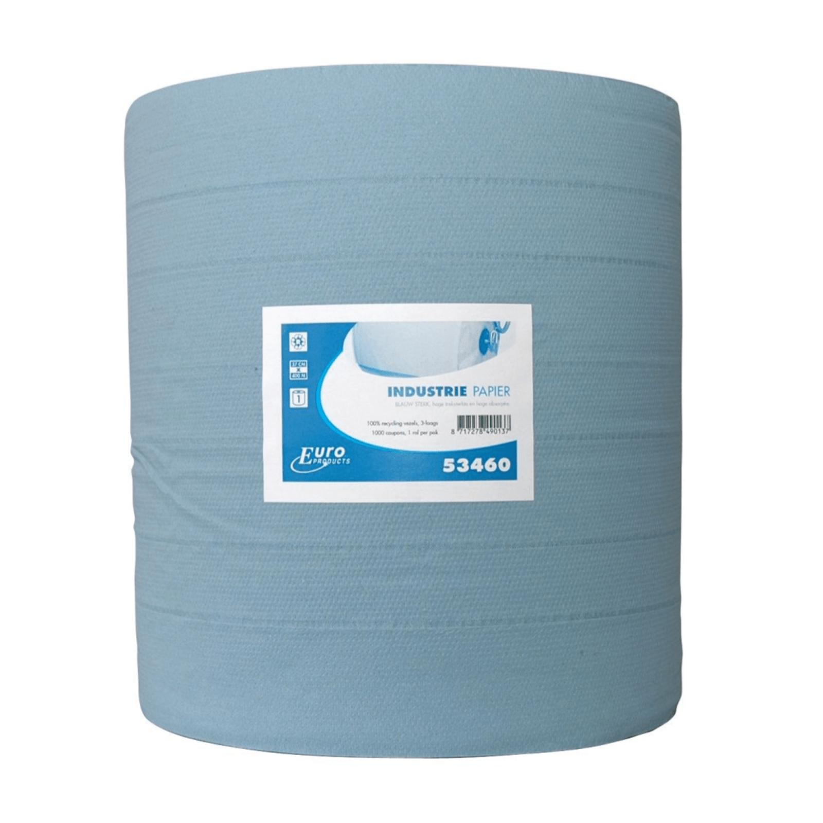 Industriepapier blauw sterk 3-laags (400 meter 37 cm)