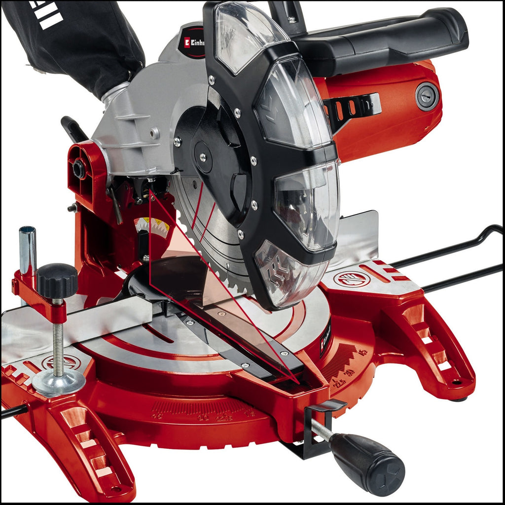 Einhell kap- verstekzaag th-ms 2513l afkort- en verstekzaag (rood)