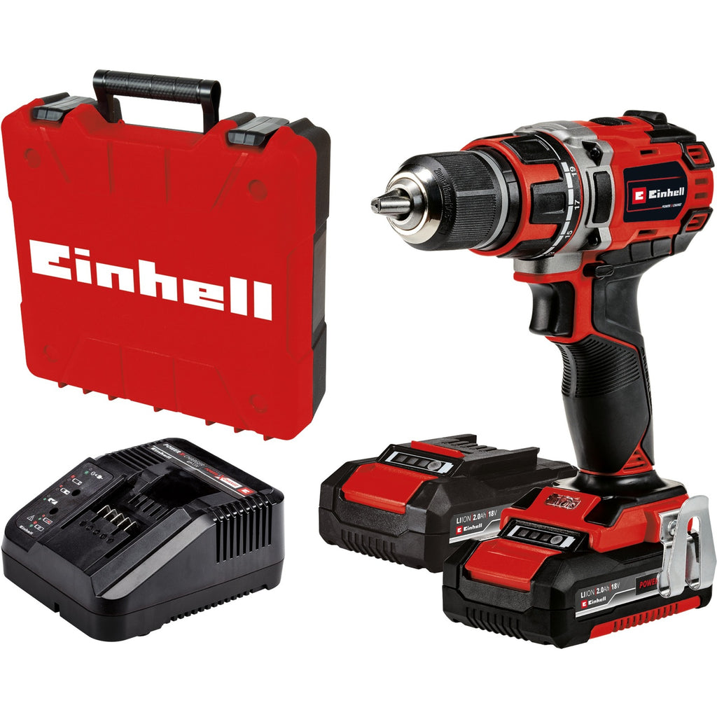 Einhell te-cd 18 50 li bl schroefboor (zwart rood, koffer, snellader en 2 accu's inbegrepen)